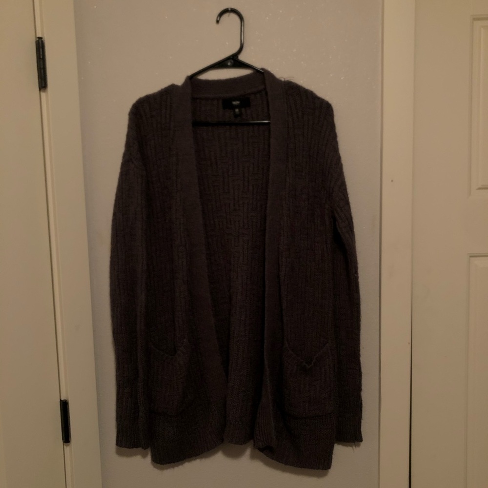 Gray Oversized Cardigan